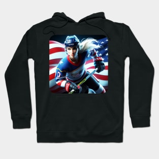 American Woman Ice Hockey Player #16 Hoodie